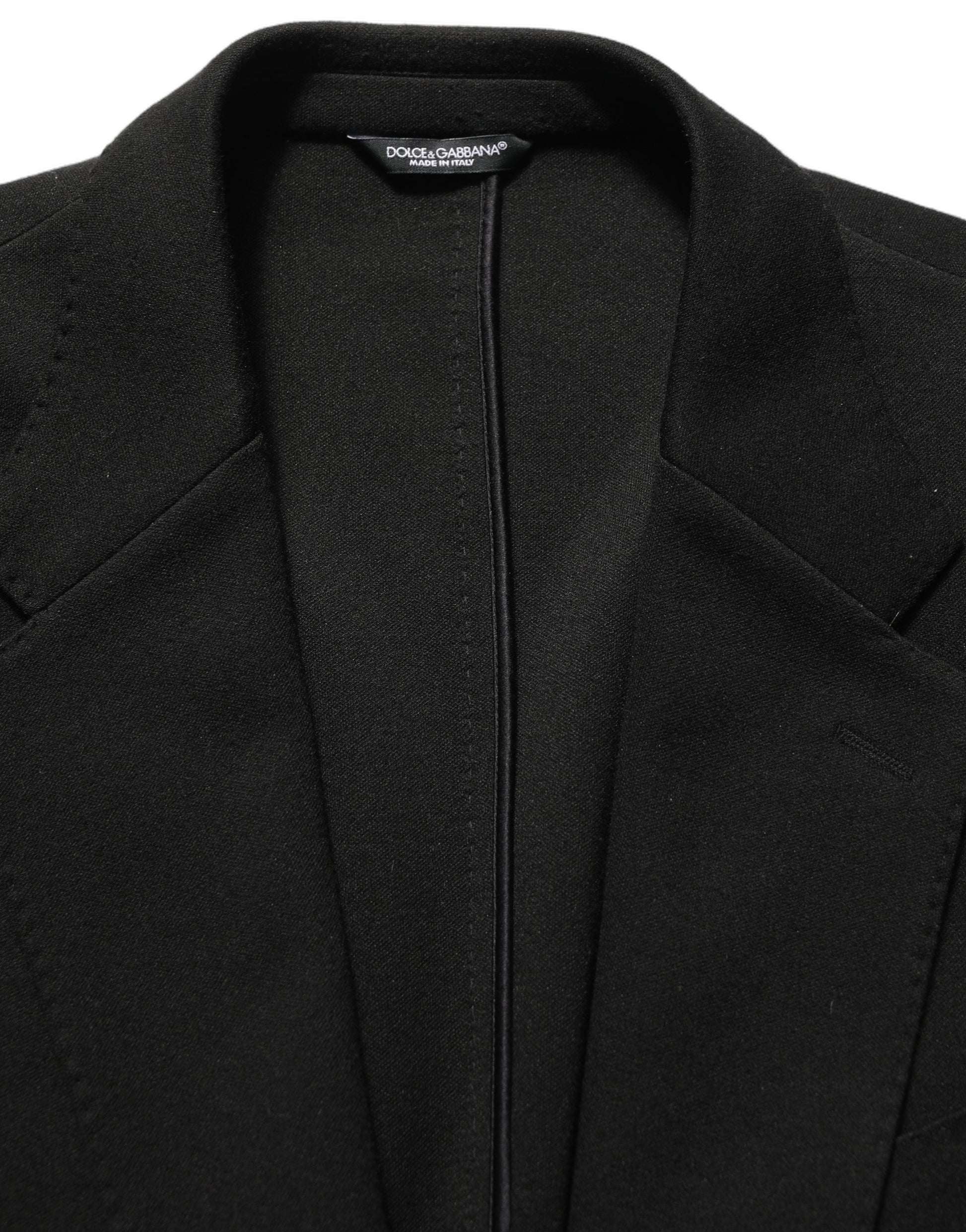 Black Logo Crest SingleBreasted Coat Blazer