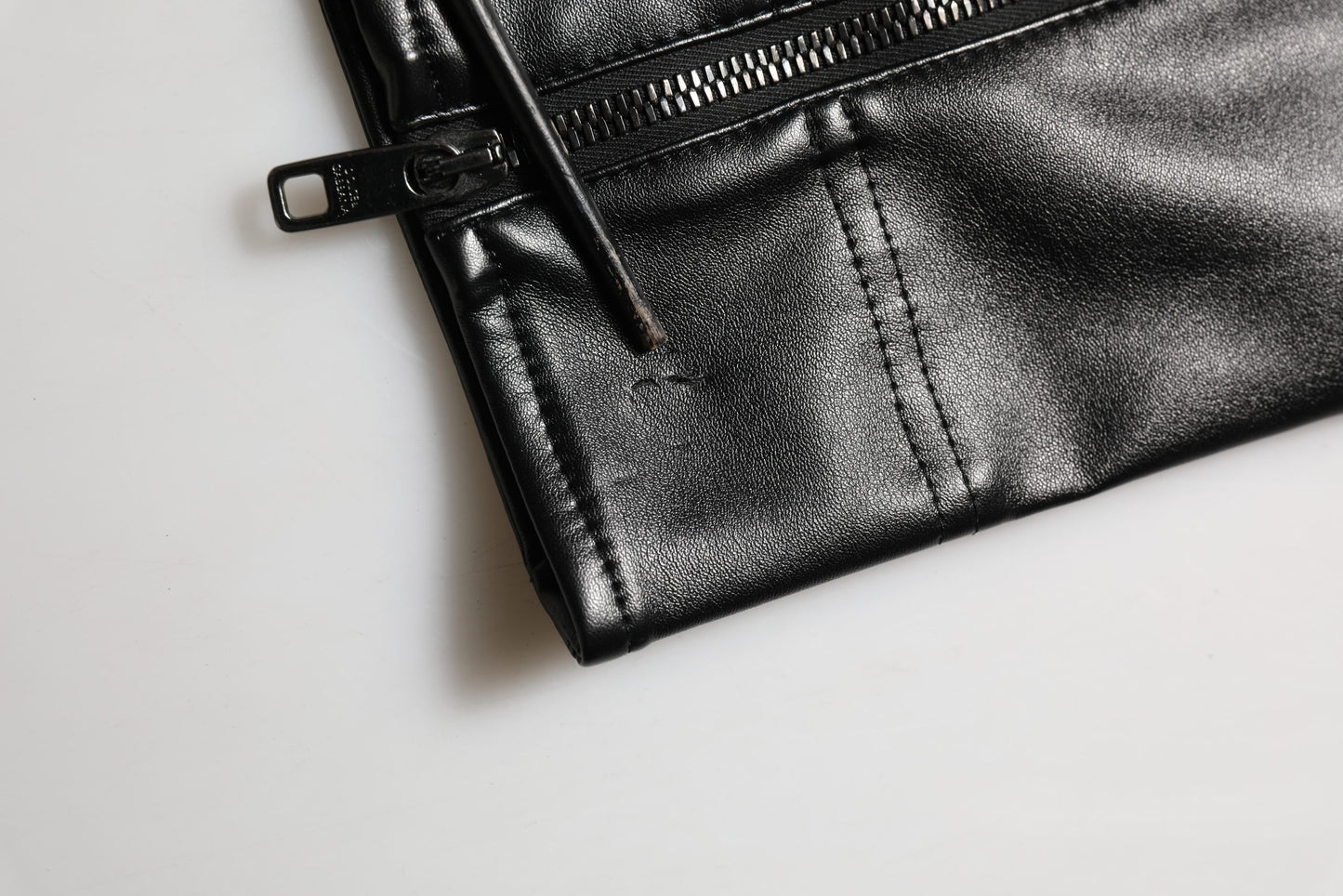 Black PU Leather Zipper Men Trouser Pants