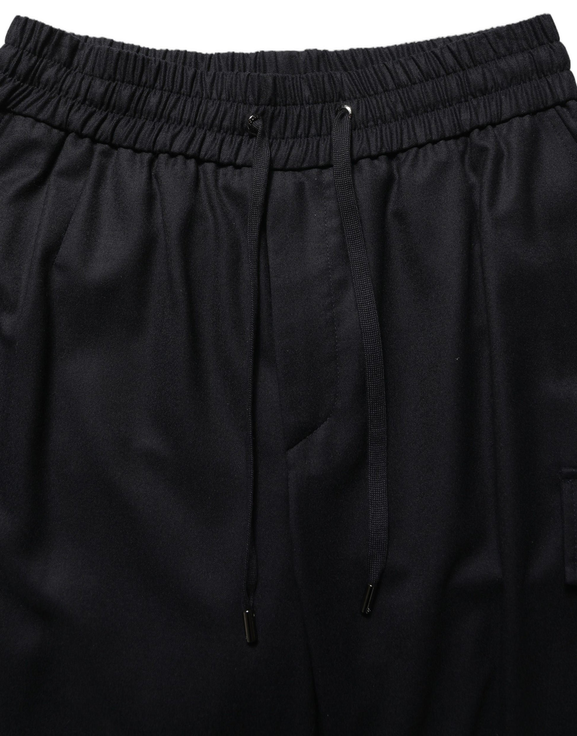 Black Mid Waist Cargo Jogger Sweatpants Pants
