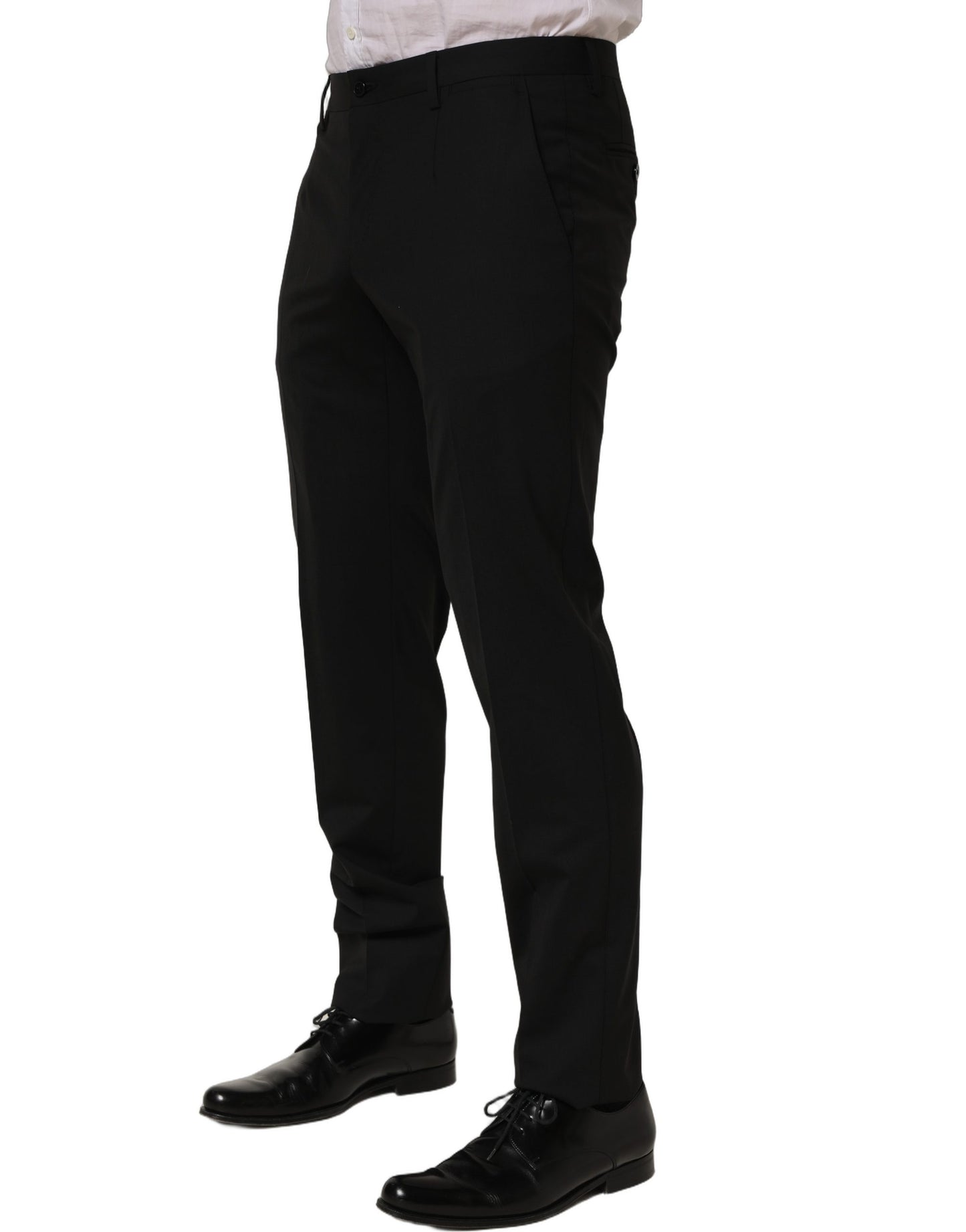 Black Wool Skinny Leg Dress Men Trouser Pants