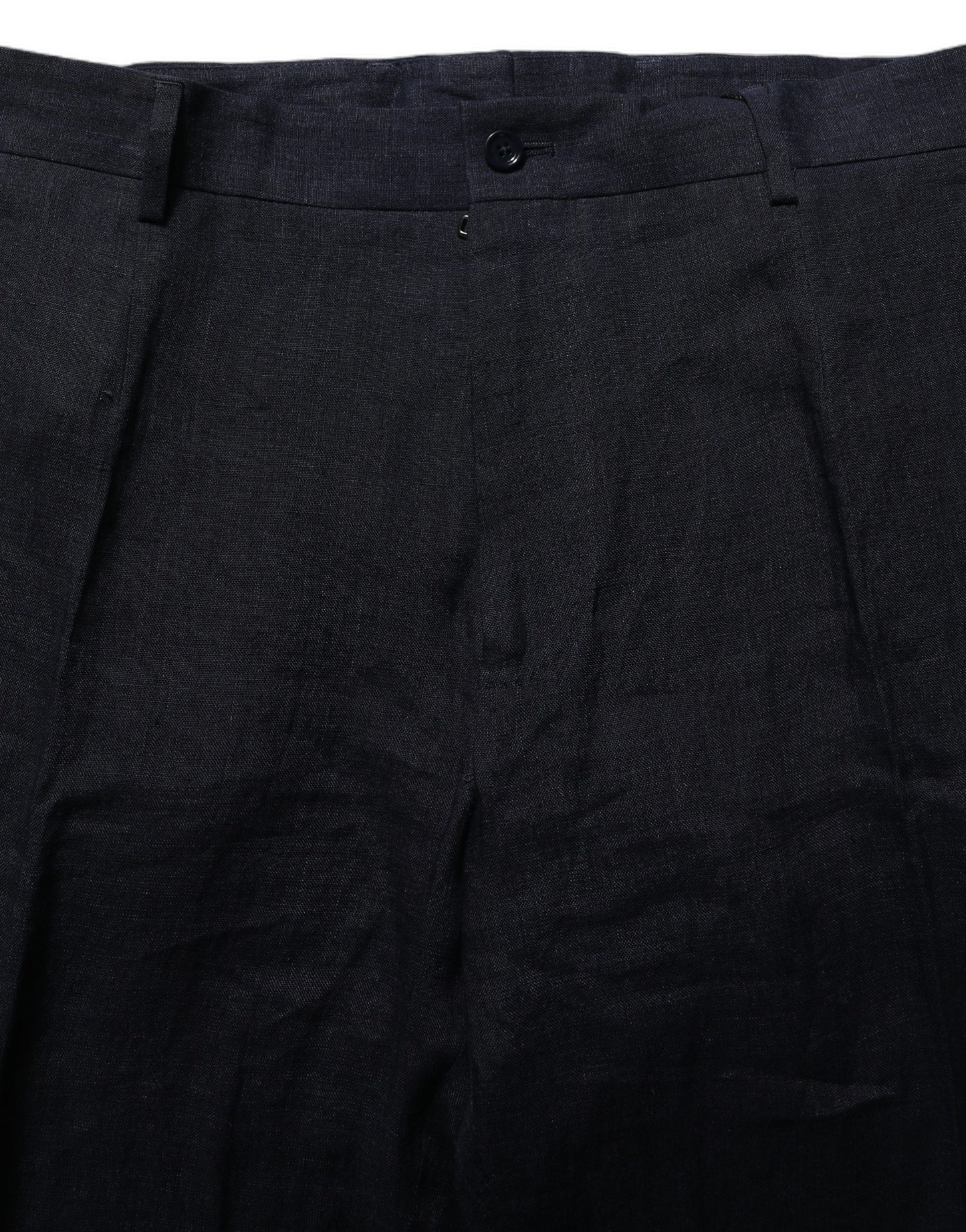 Black Linen Straight Leg Dress Trouser Pants