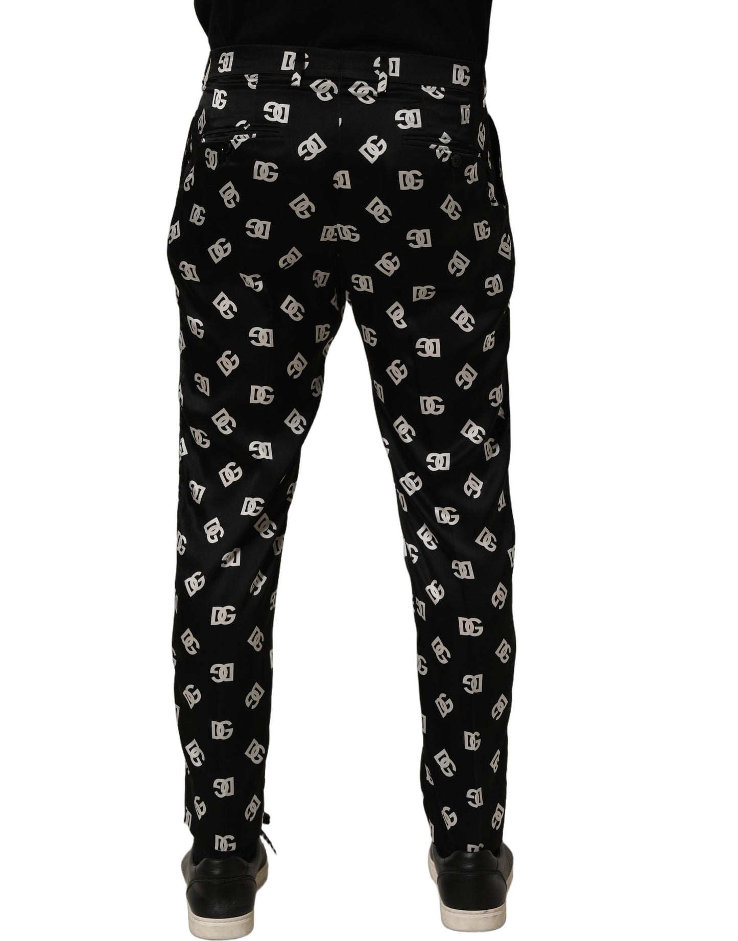 Black Silk Skinny Leg Dress Men Trouser Pants