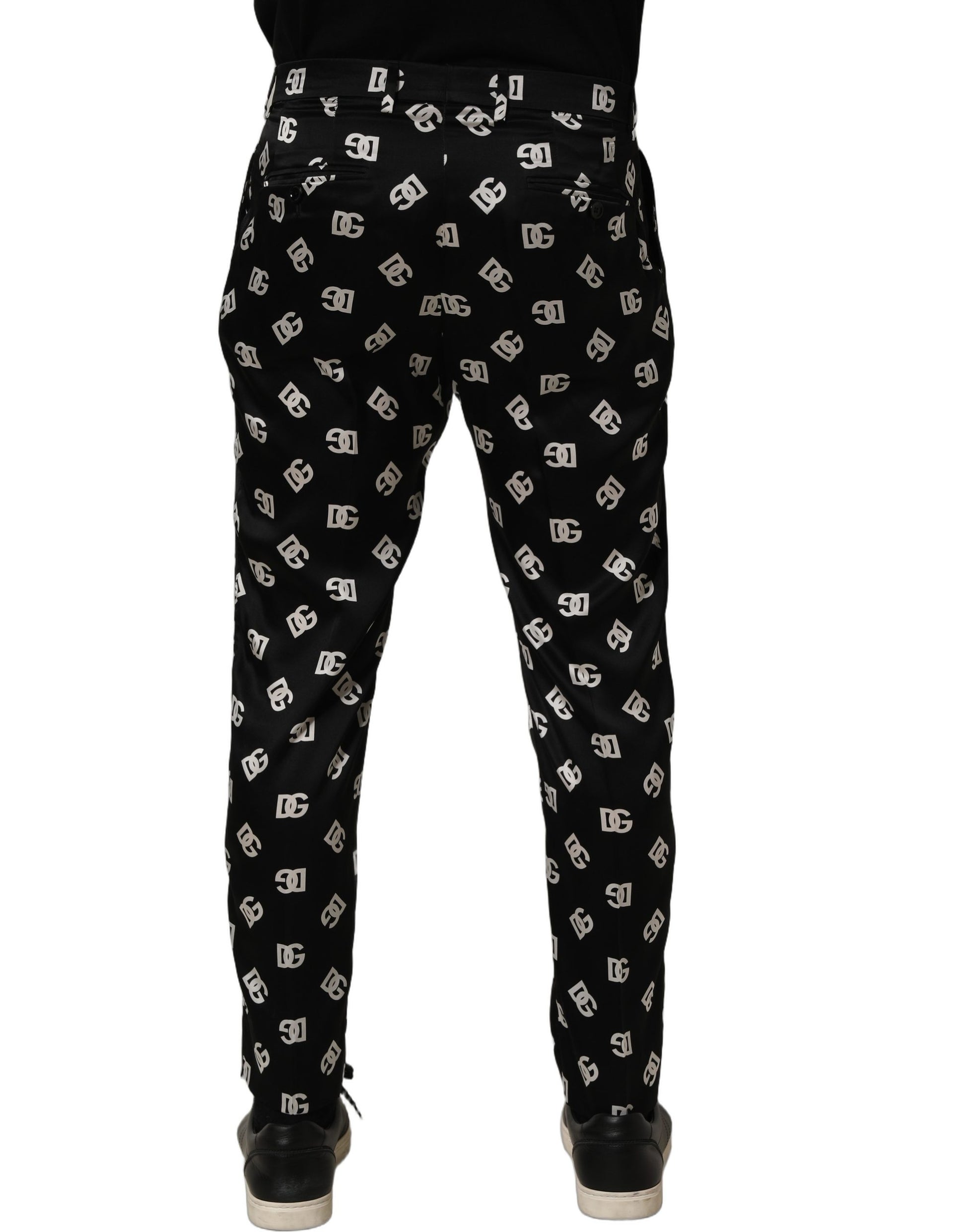 Black Silk Skinny Leg Dress Men Trouser Pants