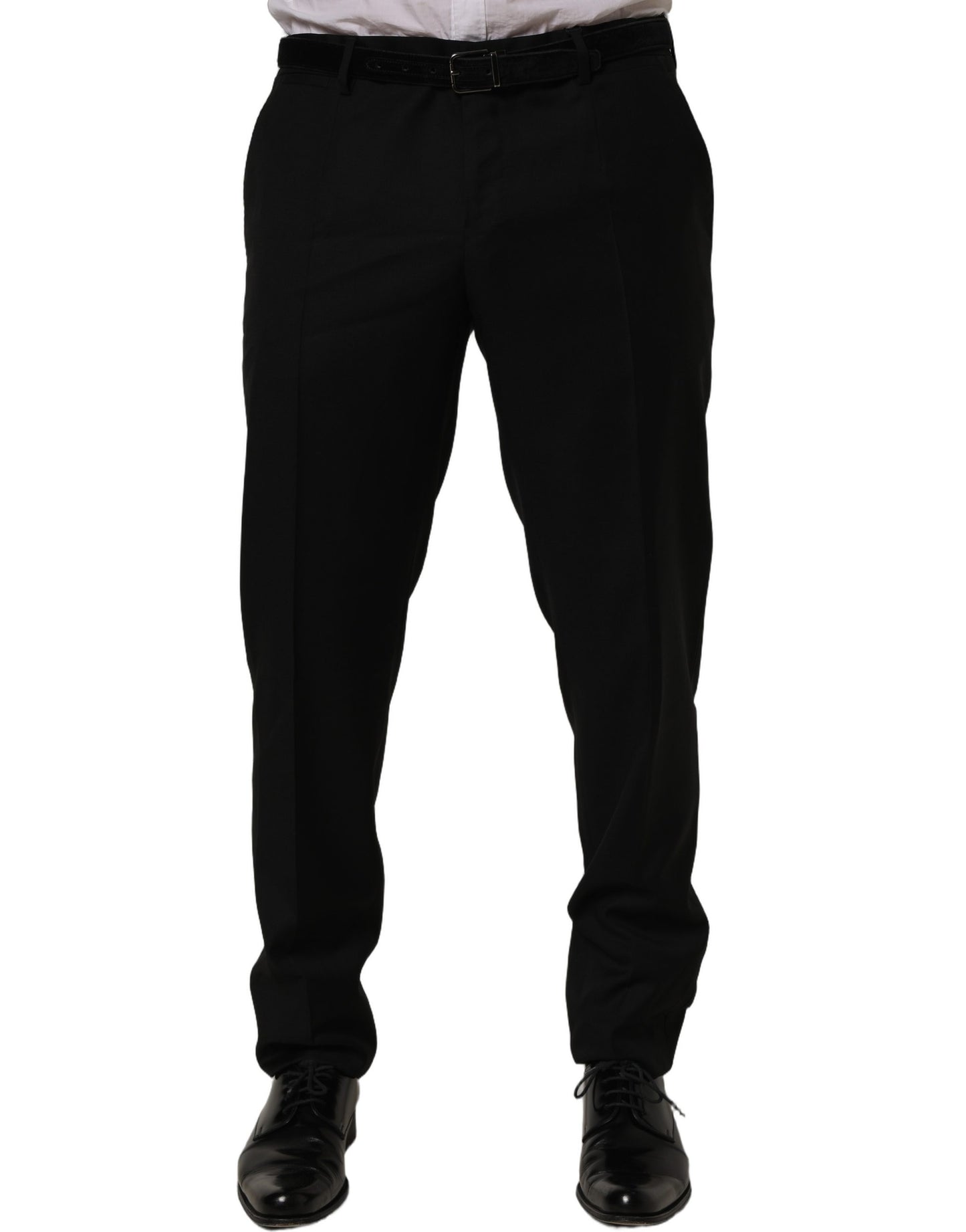 Black Wool Skinny Leg Dress Trouser Pants