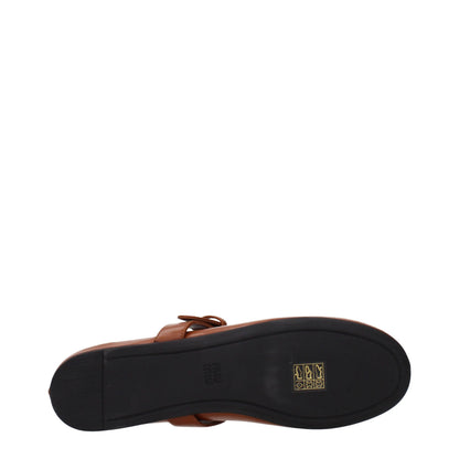 Brown Leather Ballet Flats