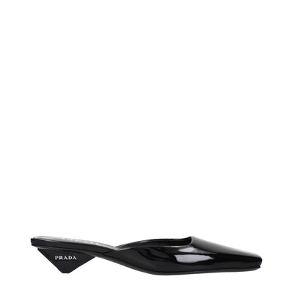 Black Leather Flat Sandals
