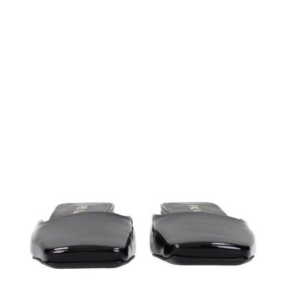 Black Leather Flat Sandals