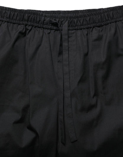 Black Cotton Sweatshorts Men Bermuda Shorts