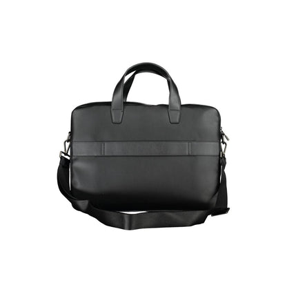 Black Polyurethane Men's Briefcase