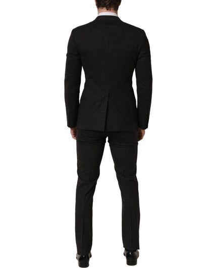Black Wool Slim Fit Formal 2 Piece Men Suit