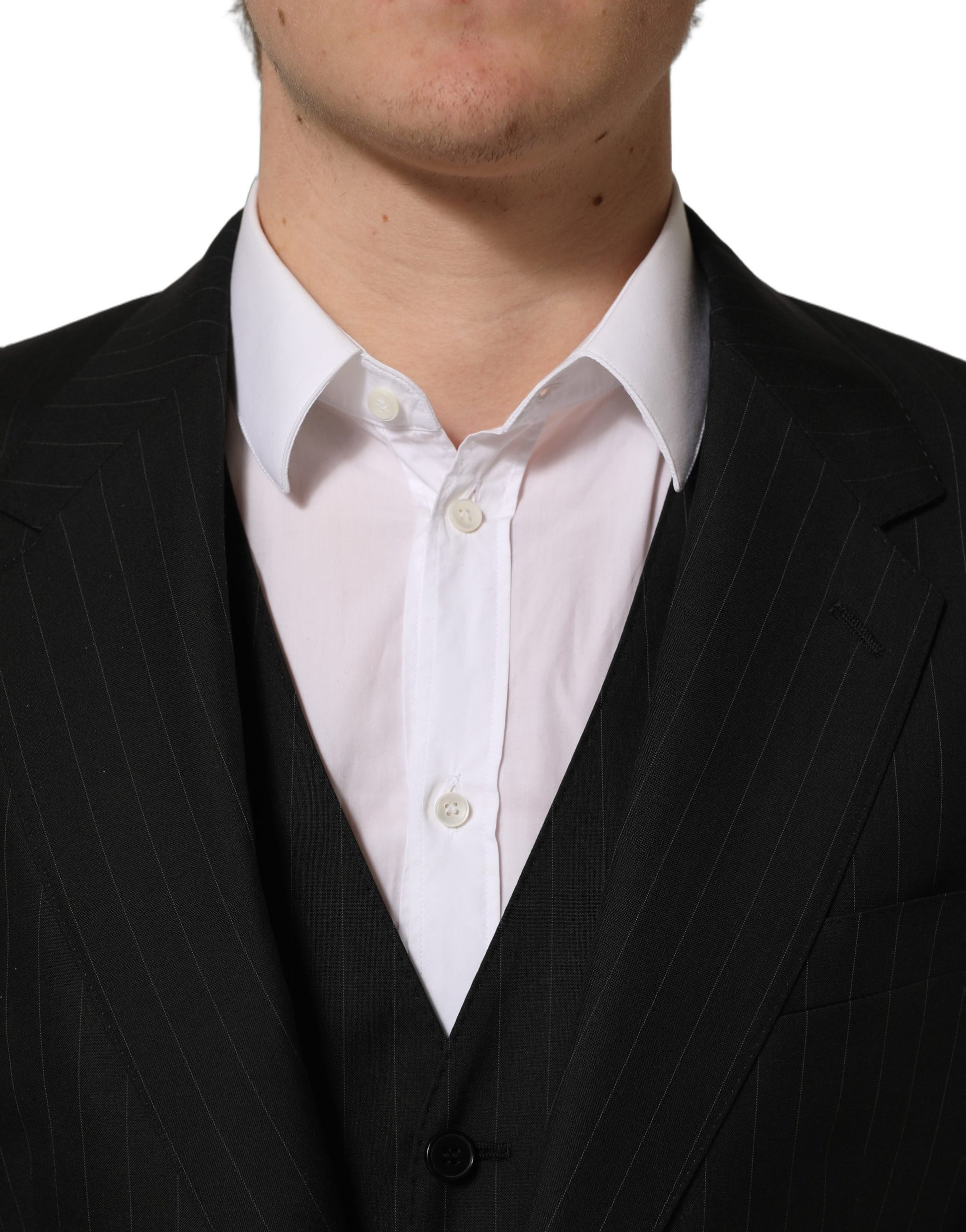 Black Stripes Slim Fit Formal 3 Piece Suit