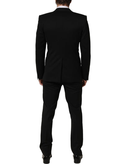 Black Wool Slim Fit Formal 3 Piece Men Suit