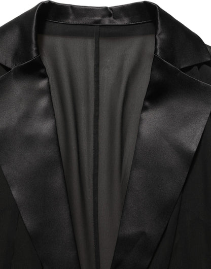 Black Silk Sheer Chiffon Long Maxi Dress