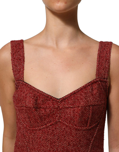 Multicolor Tweed Belted Babydoll Mini Dress