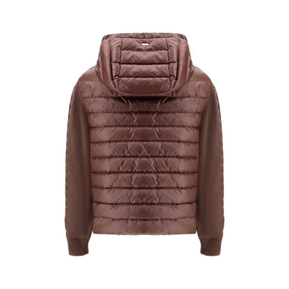 Brown Polyester Full-Length Jacket