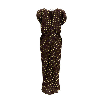 Brown Silk Casual Dress