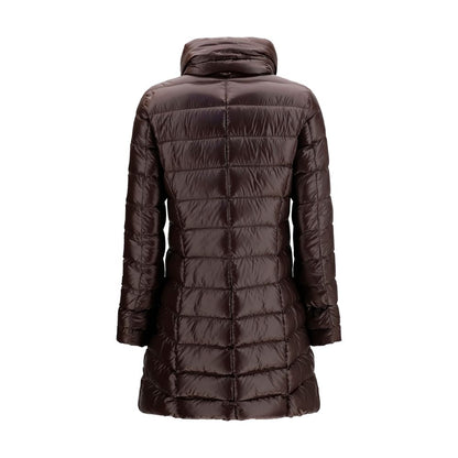 Brown Polyamide Full-Length Jacket