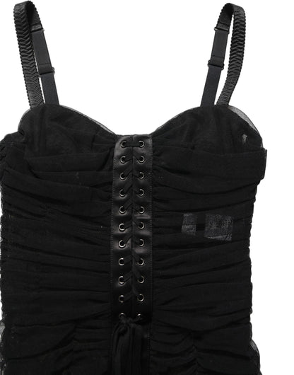 Sleeveless V-neck Shift Knee Length Black