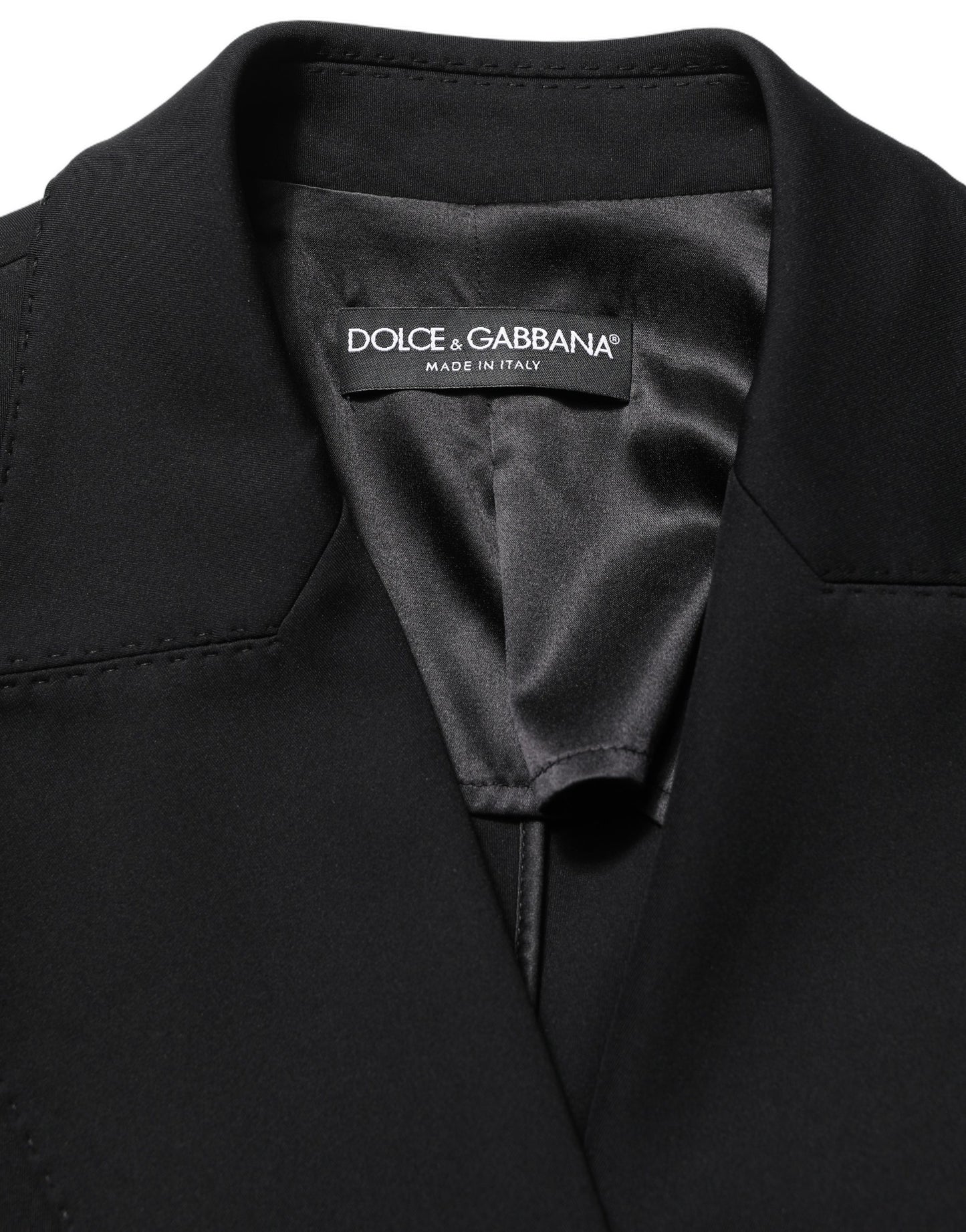 Black Double Breasted Crepe Blazer Jacket