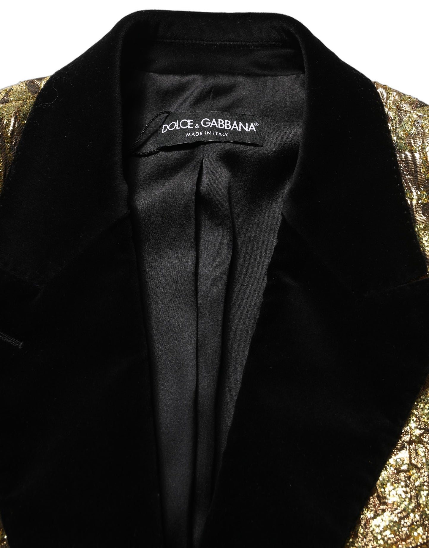 Gold Floral Jacquard Wool Trench Coat Jacket