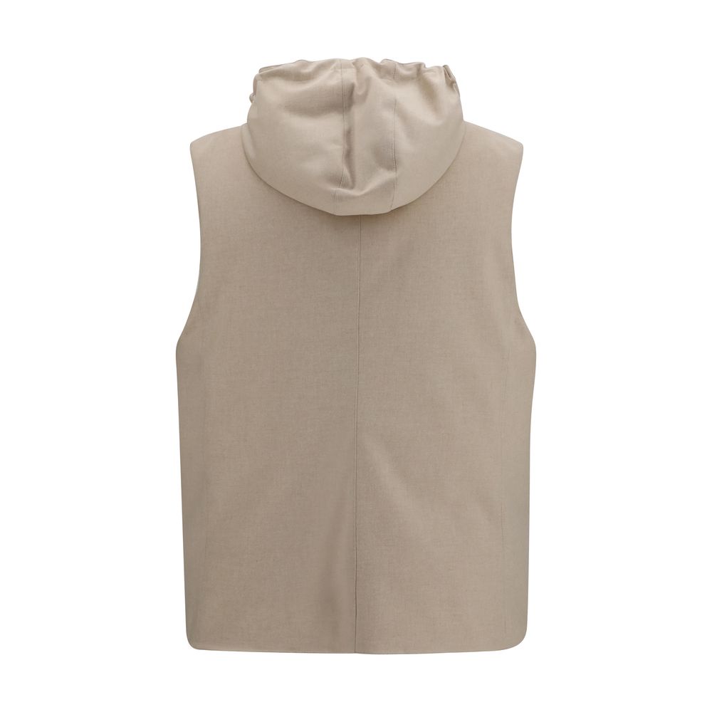 Beige Wool Oves Aries Sleeveless Jacket