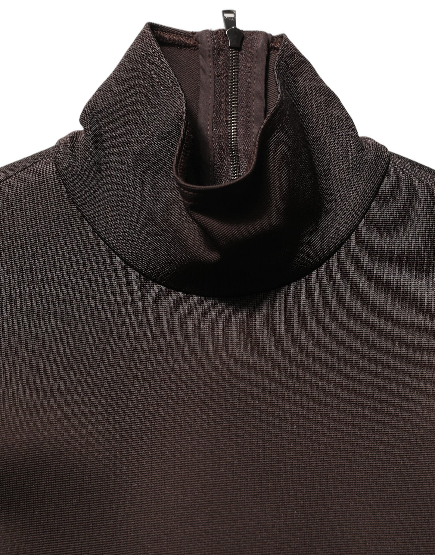 Brown Turtleneck Long Sleeves Blouse Top