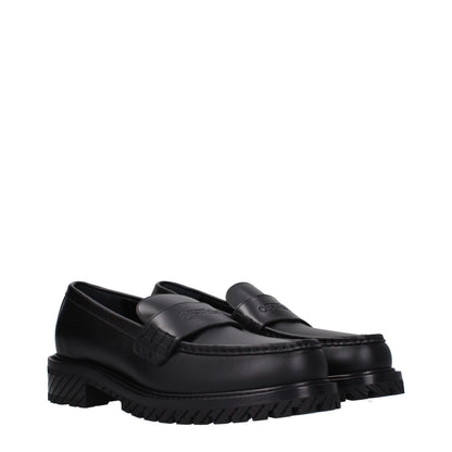 Black Leather Slip-On Loafers