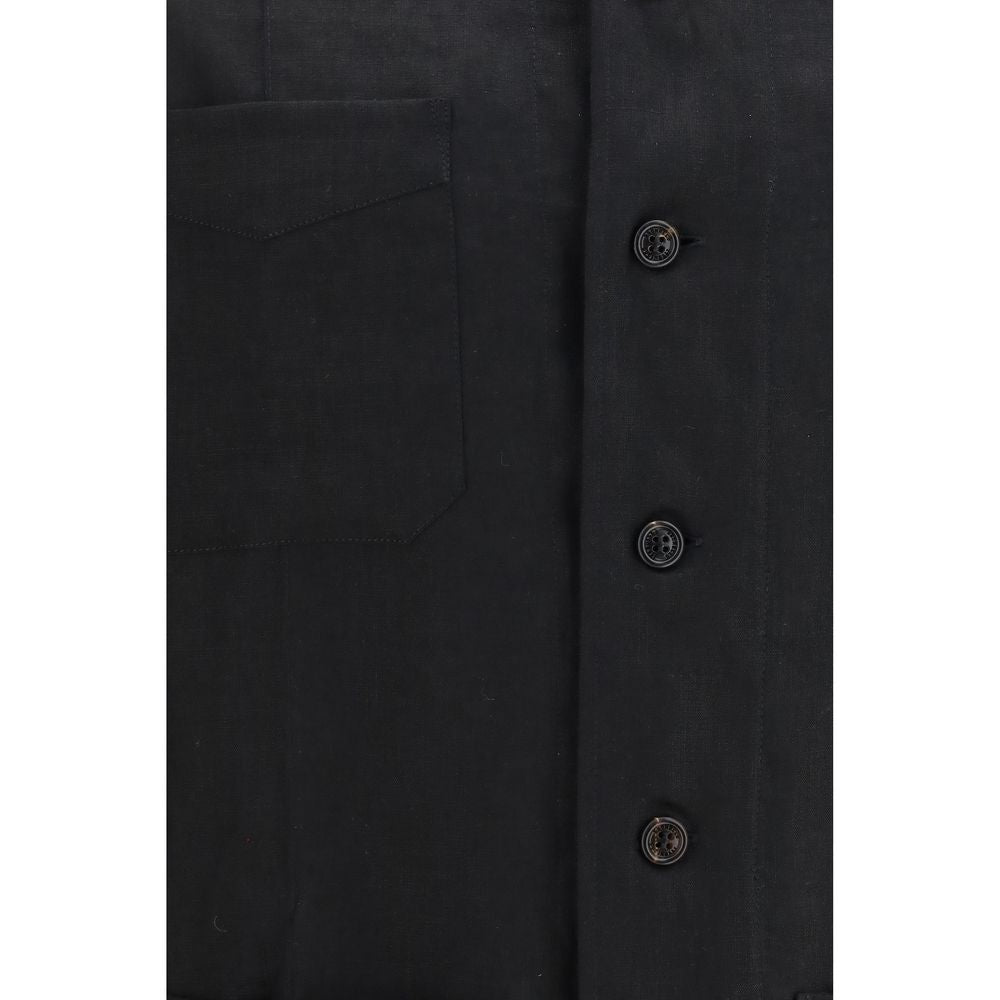 Black Linen Denim Jacket