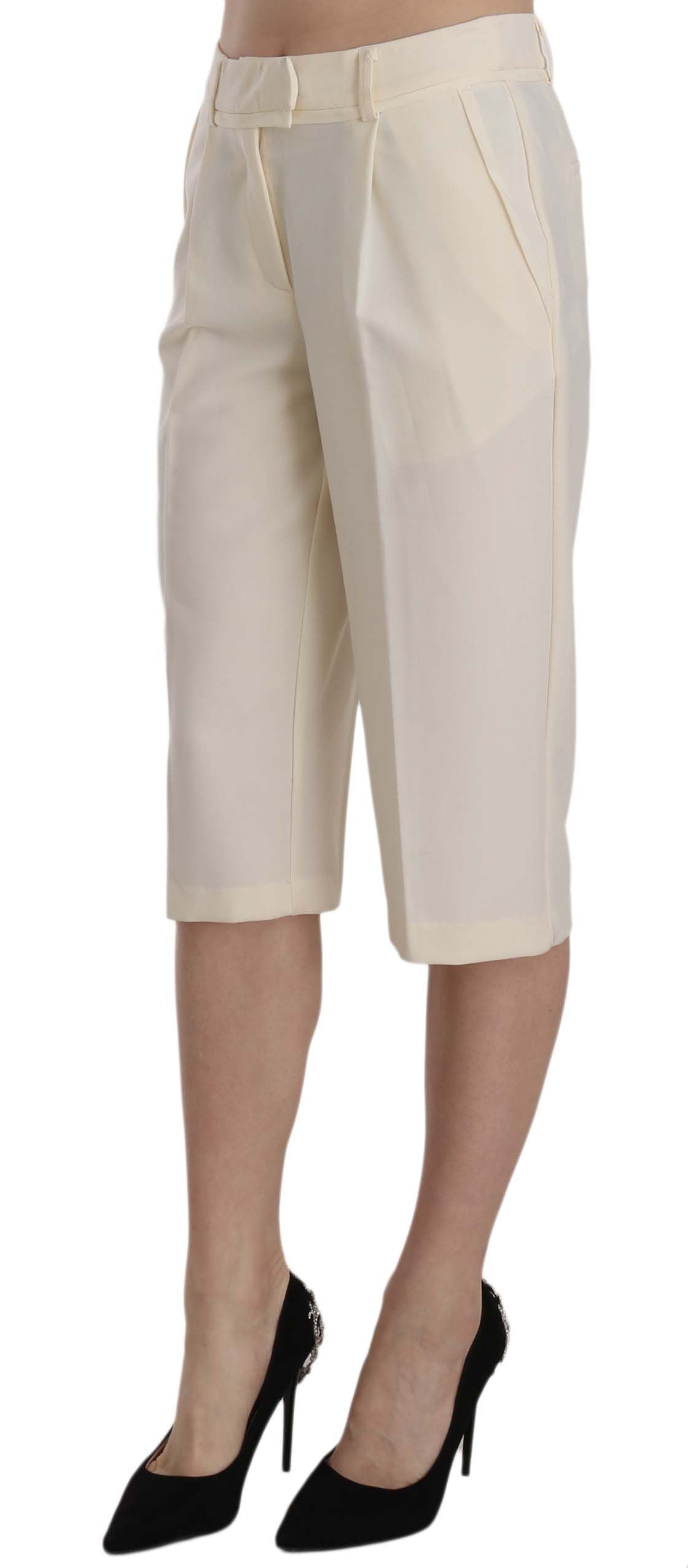 Elegant Straight Cropped Pants in Cream