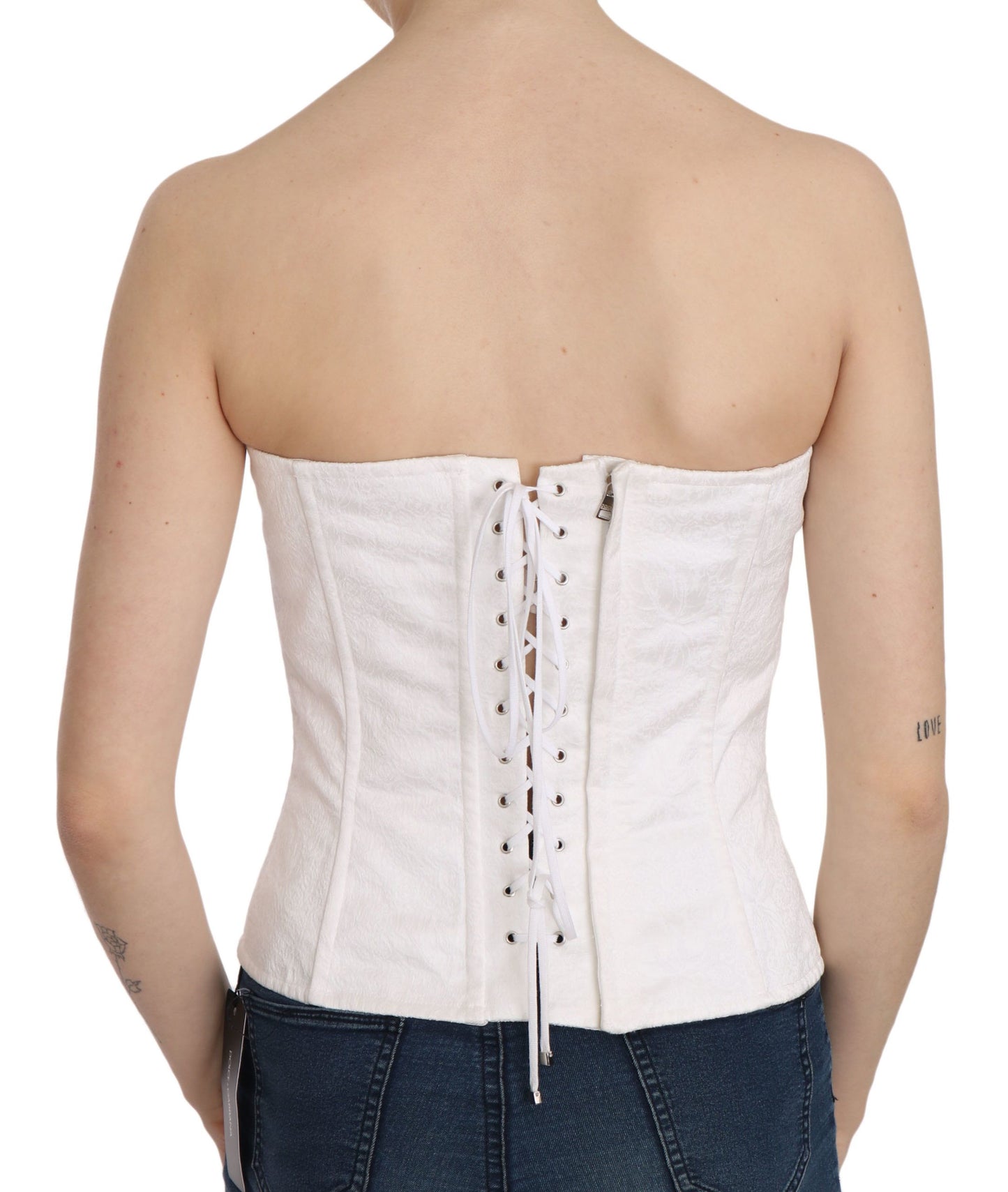 Elegant White Strapless Corset Top