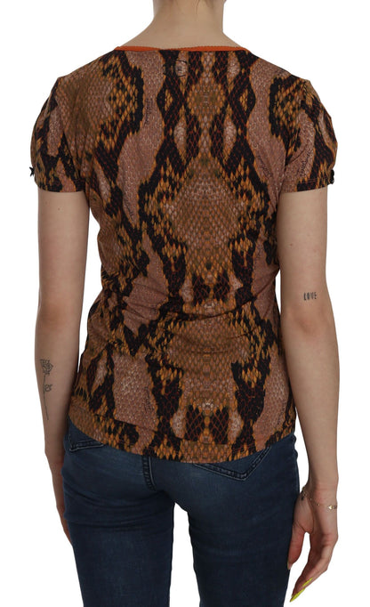 Alluring Brown Snake Skin Pattern Blouse