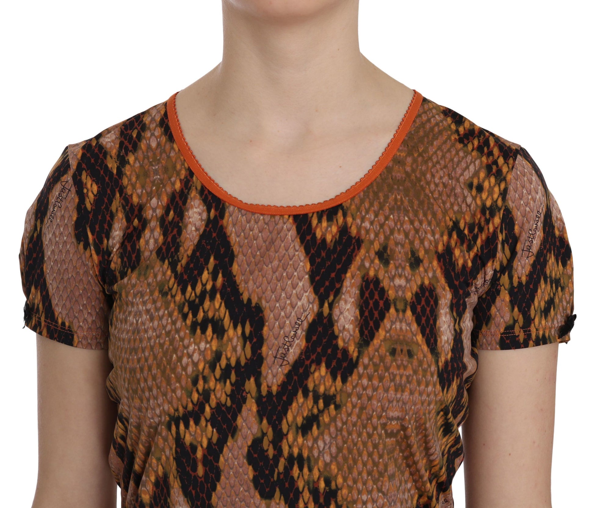 Alluring Brown Snake Skin Pattern Blouse