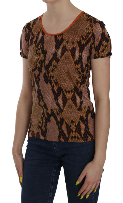 Alluring Brown Snake Skin Pattern Blouse