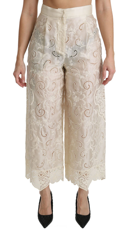 Elegant High Waist Palazzo Cropped Pants