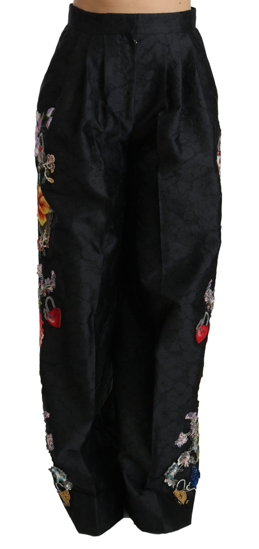 Elegant High Waist Wide Leg Floral Pants