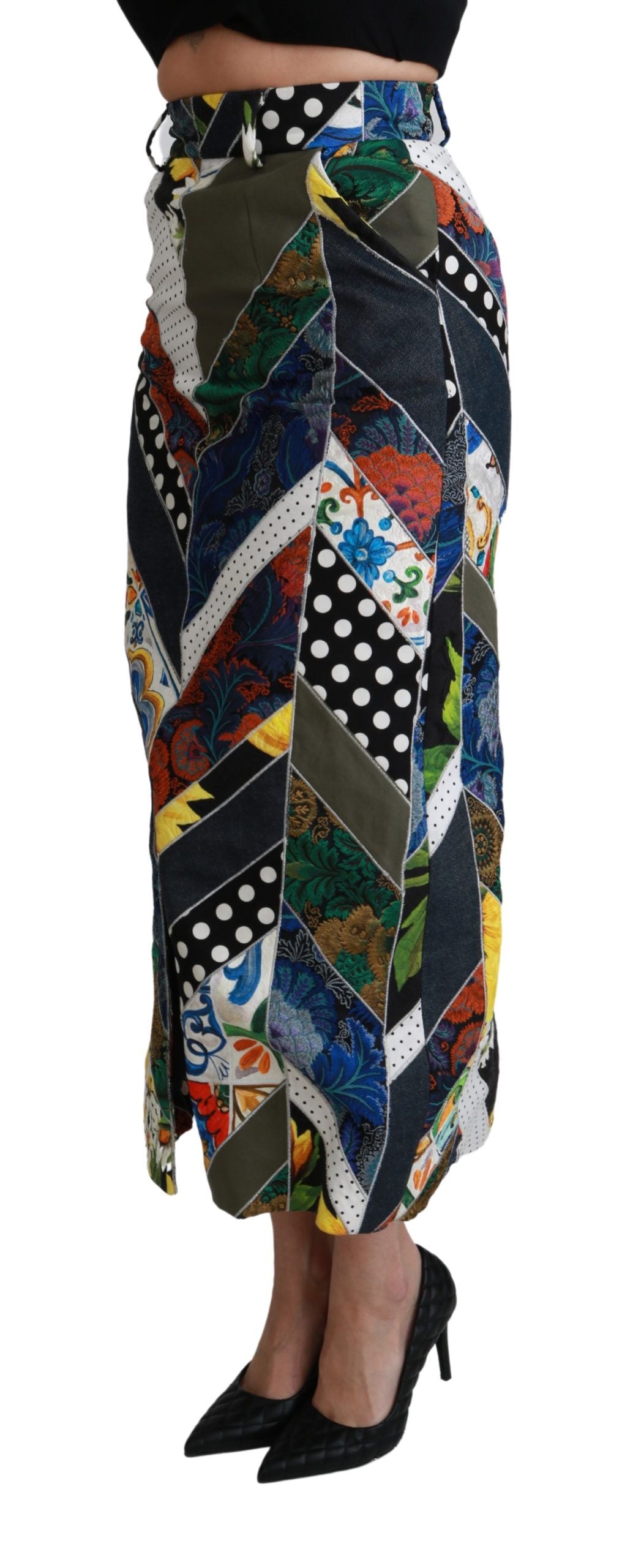 Elegant Geometric Print High-Waist Skirt