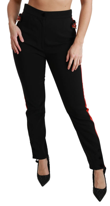 Chic High Waist Skinny Pants in Black