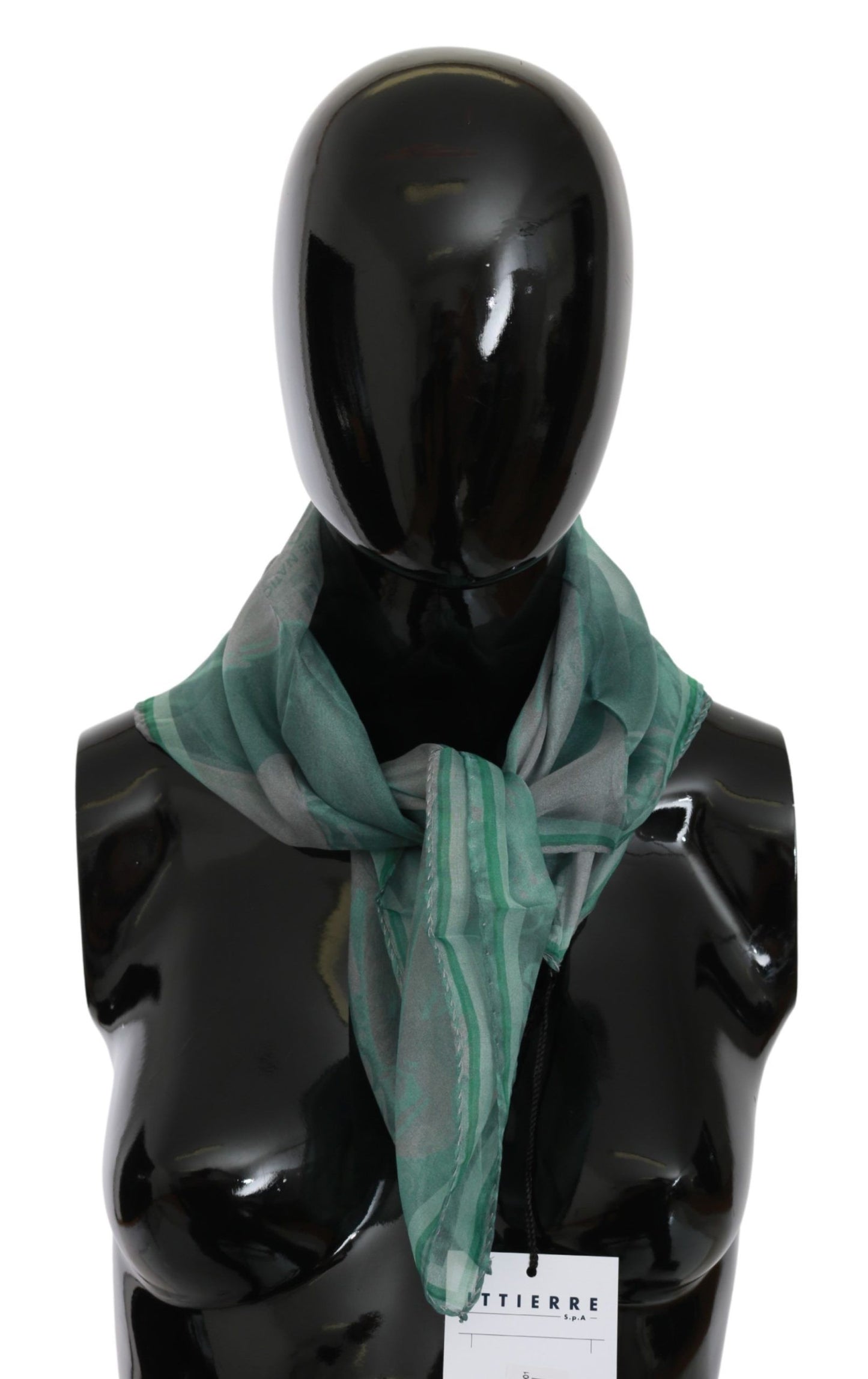 Elegant Silk Green Printed Scarf