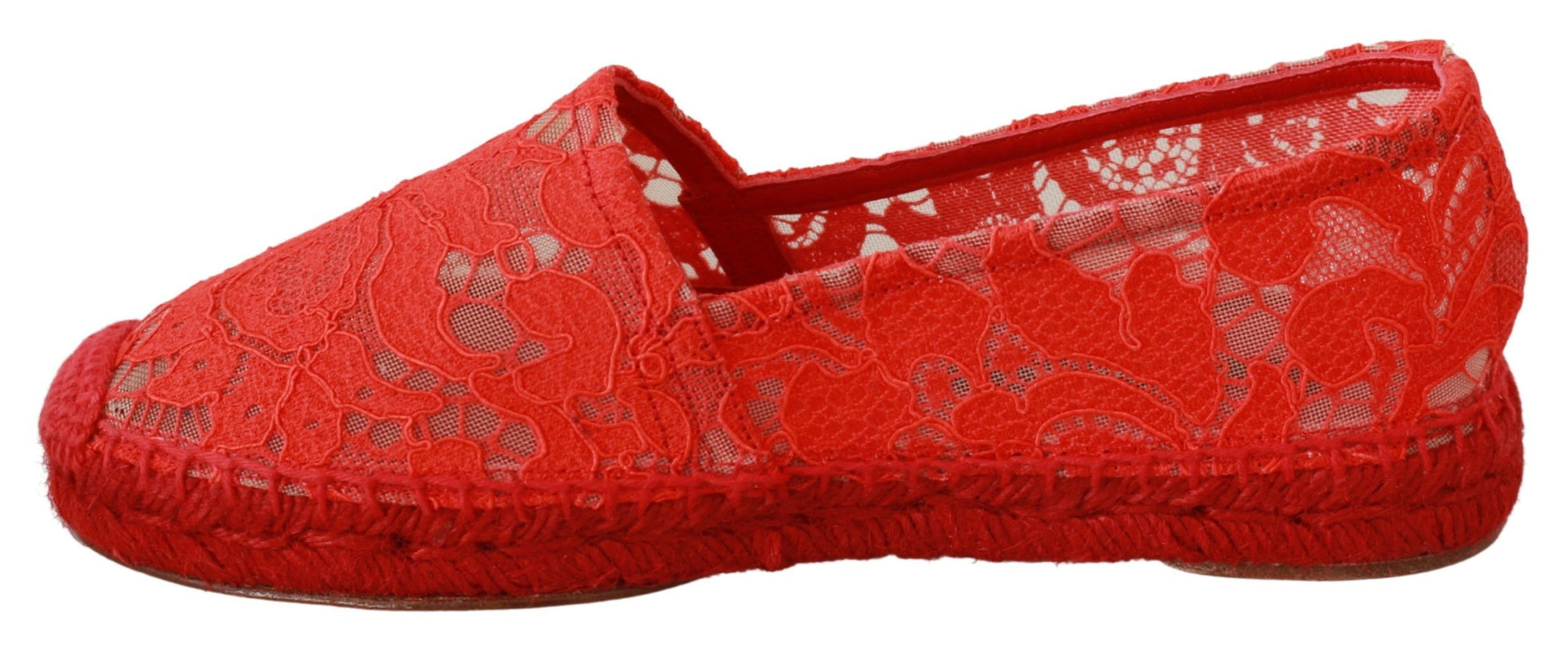 Red Viscose Espadrilles Flat Shoes