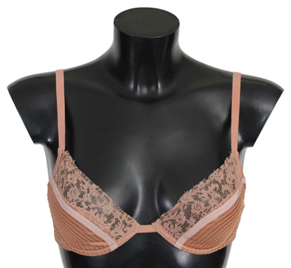 Elegant Nude Lace Push-Up Bra