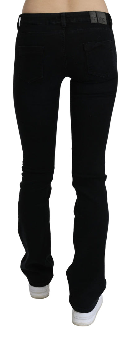 Chic Black Slim Fit Low Waist Denim