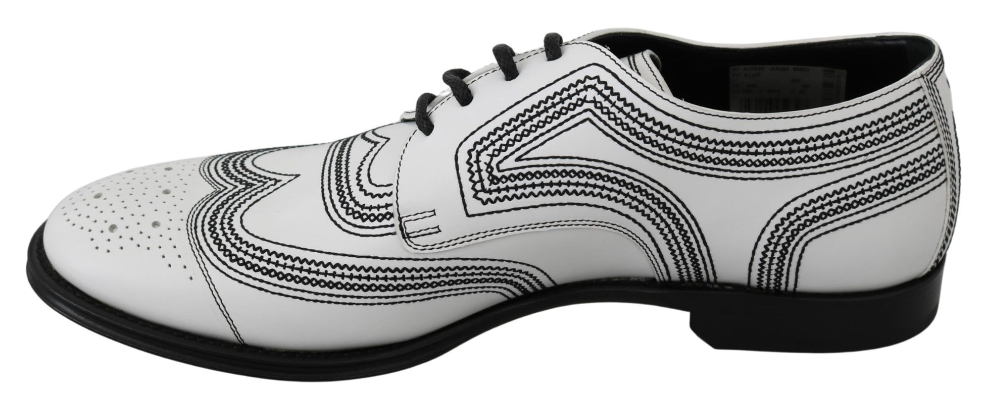 Elegant White Leather Derby Shoes