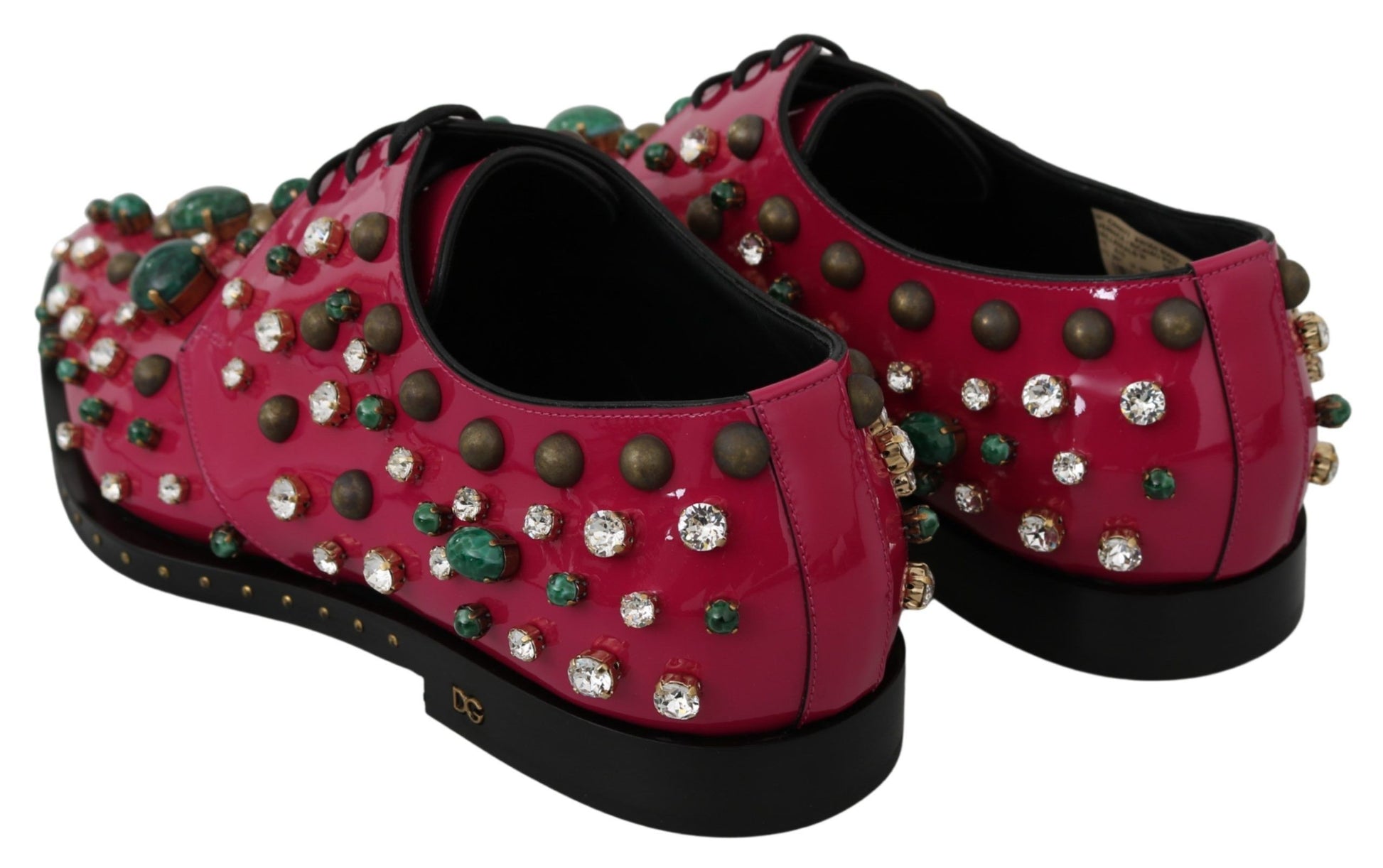 Fuchsia Pink Crystal Patent Flats