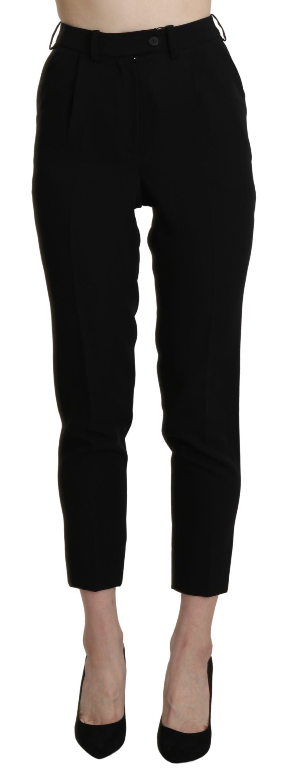 Chic High Waist Skinny Cropped Trousers