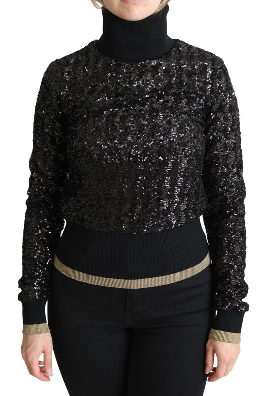 Elegant Sequined Turtleneck Sweater