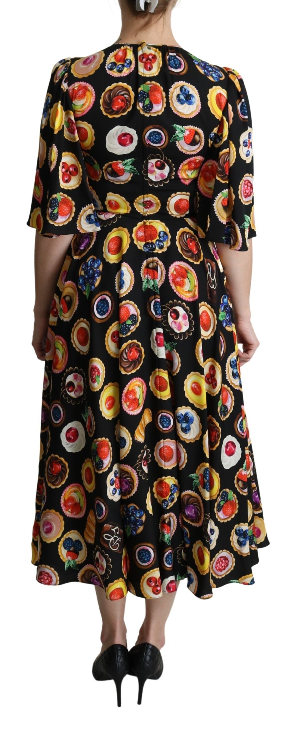 Chic Multicolor Maxi Desserts Print Dress