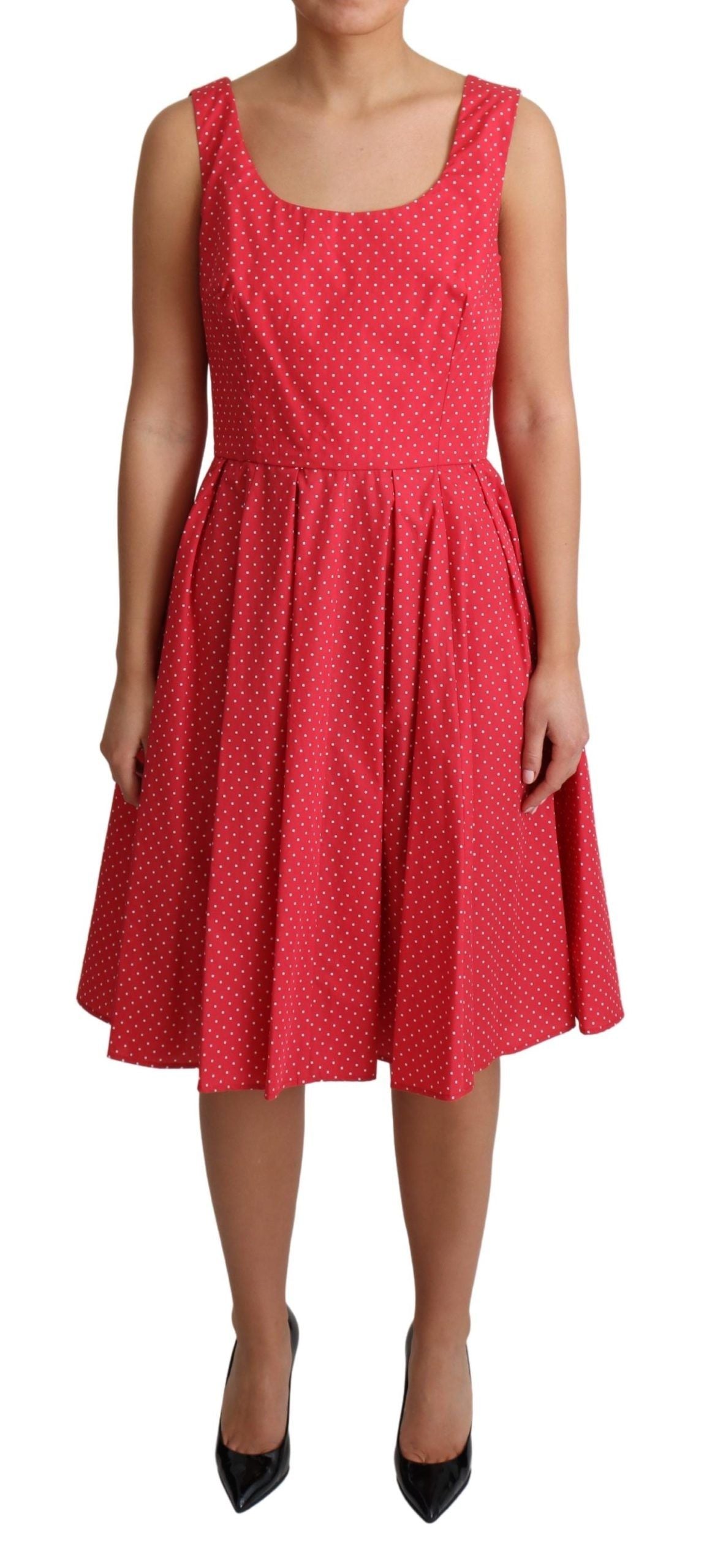 Polka-Dot Sleeveless A-Line Dress