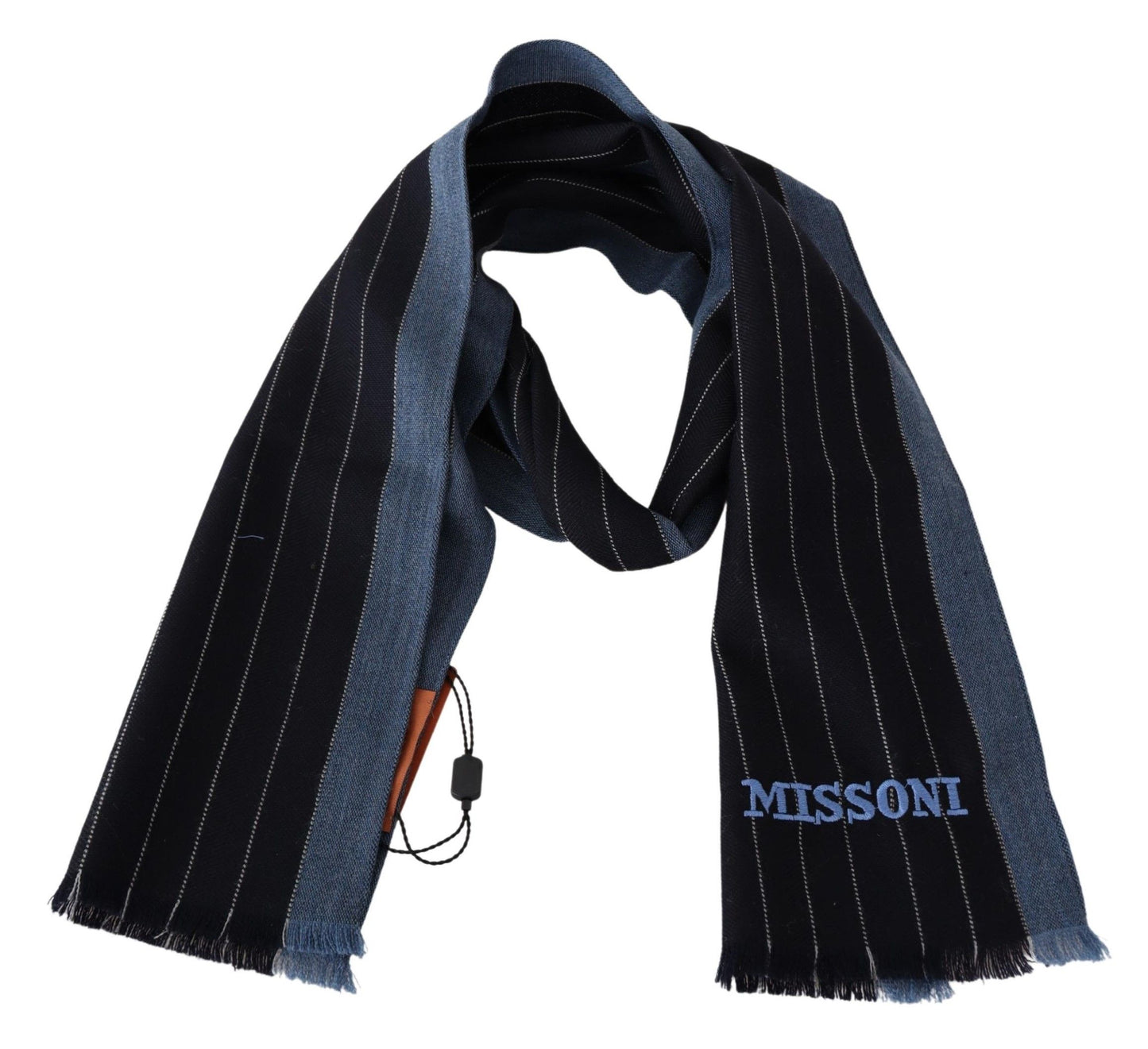 Chic Striped Wool-Silk Unisex Scarf