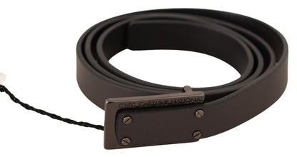 Elegant Leather Belt with Metal Buckle