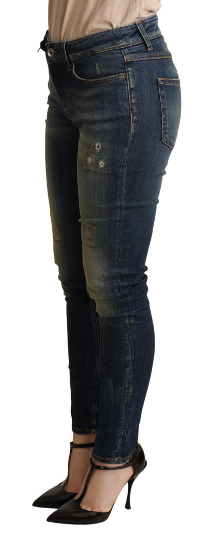 Elegant Slim-Fit Dark Blue Skinny Jeans